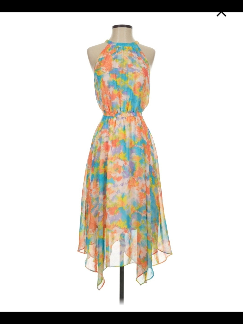 BCBG Watercolor Print Midi Dress